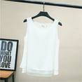 thumbnail image 2 of PIKADINGNIS Summer Solid Color T-shirt Women Casual Sleeveless O-Neck Chiffon Blouses Woman White Purple Loose Crop Tops Femme, 2 of 6