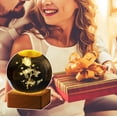thumbnail image 1 of Ganfancp Bola de Cristal de Noche Sólida Bola de Cristal Láser Grabado de Vidrio con Base de Madera Suministro de Energía Usb Decoración Ofertas Flash Liquidación Luz Nocturna X1, 1 of 4