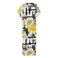 thumbnail image 4 of SMihono Robe Maxi Boho d'Été pour Femmes Grande Taille Robe Maxi pour Femmes Vacances à la Plage Décontractée Robe Longue Ample Manches Courtes Robes d'Été avec Fente Robe de Plage, 4 of 5