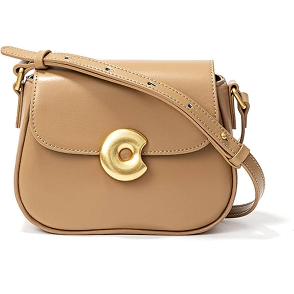Flap Crossbody for Women Genuine Leather Saddle Shoulder Bags Vintage Handbags and Purses with Magnetic Closure
