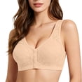 thumbnail image 2 of BaoFuBaoMei Front Snap Bras for Women Plus Size Lift Wireless Bra Side Support Push up Brassiere Jacquard Everyday Bralette, 2 of 8