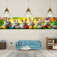 thumbnail image 5 of 1 2D flat banner, Easter bunny, colorful Easter eggs and tulips, festival-themed decoration, polyester, 78.74×17.72 inches, Easter celebration banner, suitable for lawns, porches, indoor and outdoor, 5 of 7