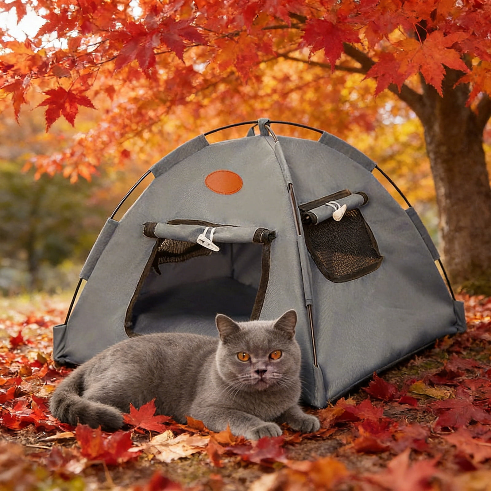 All Season Pet Tent Shelter With Washable Design, Semi Enclosed Bed for Cats Dogs Indoor Outdoor Travel Camping Portable Pet House