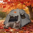 thumbnail image 4 of Tente pour Animaux de Compagnie pour Petits Chiens et Chats Semi-Fermée Lit Lavable Portable Abri de Camping Intérieur Extérieur, 4 of 6