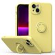 thumbnail image 1 of Funda de color sencillo para iPhone 14 Plus con soporte de anillo, placa metálica para carga magnética, diseño antigolpes y soporte giratorio de 360 grados., 1 of 5