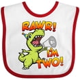 thumbnail image 3 of Inktastic Rawr I'm Two Dinosaur Boys or Girls Baby Bib, 3 of 4