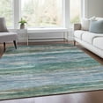 thumbnail image 5 of HomeRoots 626336 9 x 12 ft. Teal Blue Khaki & Taupe Abstract Washable Transitional Indoor & Outdoor Rectangle Area Rug, 5 of 9