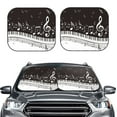 thumbnail image 2 of Easygdp Piano Keys With Musical Notes for 2 PCS Foldable Car Sun Shade Front Windshield Sun Protection Cover for Car, SUV, Truck-Large, 2 of 6