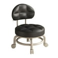 thumbnail image 1 of Siège Bas Roulant Universel Pivotant Roulettes Tabouret de Pédicure Siège Roulant Court Noir, 1 of 9