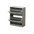 thumbnail image 6 of MONSLIPA Modern Free Standing Shoe Storage Cabinet Organizer with 2 Flip Drawers for Entryway, Gray, 6 of 7