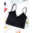thumbnail image 5 of Gustave Women Cami Bras Seamless Padded Yoga Bralettes Wirefree Workout Sports Bra Comfort Camisole Spaghetti Strap Crop Tops "Black", 5 of 10