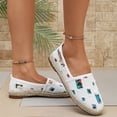 thumbnail image 6 of IEMIEMIEM Women's Canvas Shoe Distressed Espadrille Slip-On Shoes Frayed Colorful Patch Print Casual Canvas Loafers with Hemp Sole for Daily 8 wide, 6 of 7