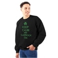 thumbnail image 3 of Keep Calm Shamrock On St Patrick's Sweatshirt for Men or Women Brisco Brands S, 3 of 6