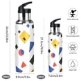 thumbnail image 2 of Yayeee 20oz Insulated Water Bottle Double Wall Stainless Steel with Flip Straw Lid, Black Simple Shapes, 2 of 7