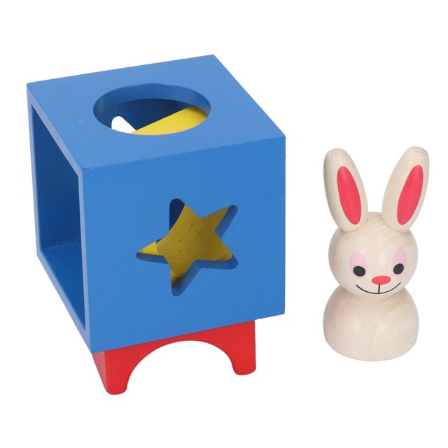 Juguetes de madera para bebés modelo de conejo caja de madera duradera redonda pulida para bebés juguete educativo de madera de pino durante 36 meses para el aprendizaje ANGGREK Otros