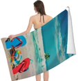 thumbnail image 2 of PHYHOO Beach Palm Tree Microfiber Beach Towel, Summer Flip Flops Large Oversized Beach Towel Lightweight Quick Dry Soft Absorbent Bath Towel, Sand Free Towel for Swimming Travel Sports 30x60in, 2 of 8