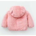 thumbnail image 4 of Odeerbi Toddler Winter Coat Kids Boys Girls Outerwear Jackets Baby Cute Ear Zipper Solid Long Sleeve Hooded 2025 Casual Outwear Warm Outwear Pink, 4 of 4