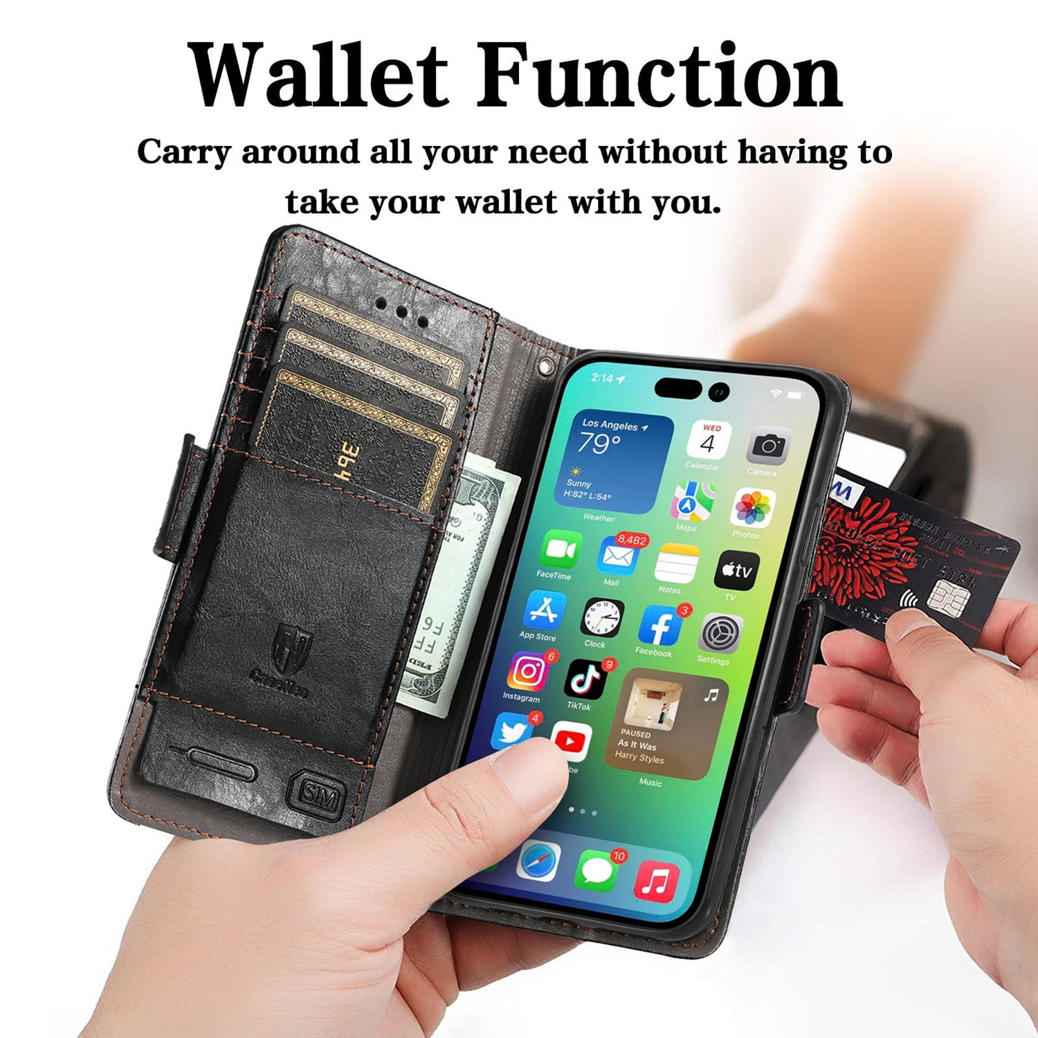 Leather Wallet Phone Case For Xiaomi Poco F6 Pro C55 C65 C50 F5 Pro M6 Pro Poco X5 Pro X4 M5 F4 F3 Quality Leather Phone Case With Card Holder Zipper