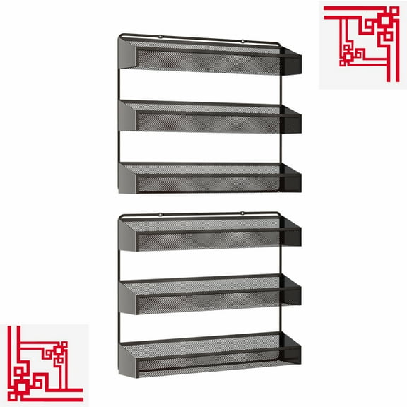 Fuleadture 2 Pieces 3 layer Seasoning Rack in Home,Bronze