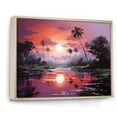 thumbnail image 2 of Designart "Sunset By The Lavender Lagoon" Palms & Palm Trees Floater Framed Canvas Art Print, 2 of 5