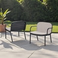 thumbnail image 3 of Tcbosik Set of 2 Modern Chairs with Cushion, Outdoor Club Chair, Accent Armchair for Patio, Garden, Backyard, Beige & Black, 3 of 11