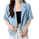 thumbnail image 1 of Blazer para mujer, color liso, con solapa y botones, ligero, informal, para traje, chaqueta de poliéster., 1 of 2