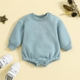 thumbnail image 2 of Baby Girl Clothes Bubble Romper long sleeve Embroidered Bodysuit Fall Cute Outfit, 2 of 7