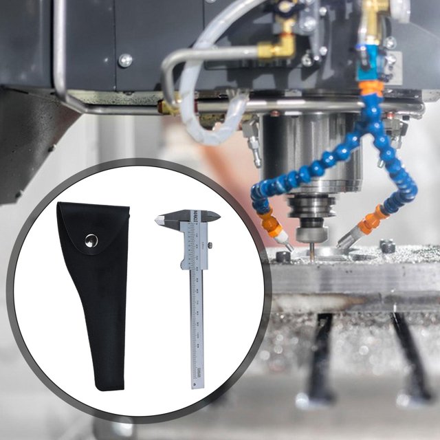 Calibrador Vernier de acero inoxidable para diámetro interior y exterior, portátil, multiusos, de 0 a 3,94 pulgadas para ancho, largo y profundidad.
