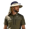 thumbnail image 2 of Lispipm Summer Men's Wide Brim Sun Hat Neck Cover Solar Fan Bucket Hats Unisex Casual Outdoor Beach Vacation Caps Beige, 2 of 6