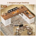 thumbnail image 7 of 70.9" Farmhouse L Shaped Computer Desk with 3 Drawers and Storage Cabinet for Home Office, Study Writing Table with Storage Shelves, 7 of 7