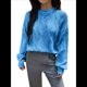 thumbnail image 1 of Suéter Informal de Larga para Mujer, Jersey de Punto Acanalado, Holgado, con Cuello Redondo y Cable, para Otoño. Azul S, 1 of 7