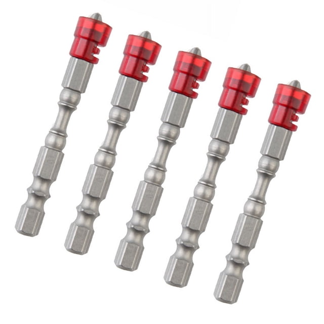 Punta de destornillador magnético, 5 piezas Punta de destornillador Herramienta de punta de destornillador de cruz Punta de destornillador hexagonal Rendimiento potente