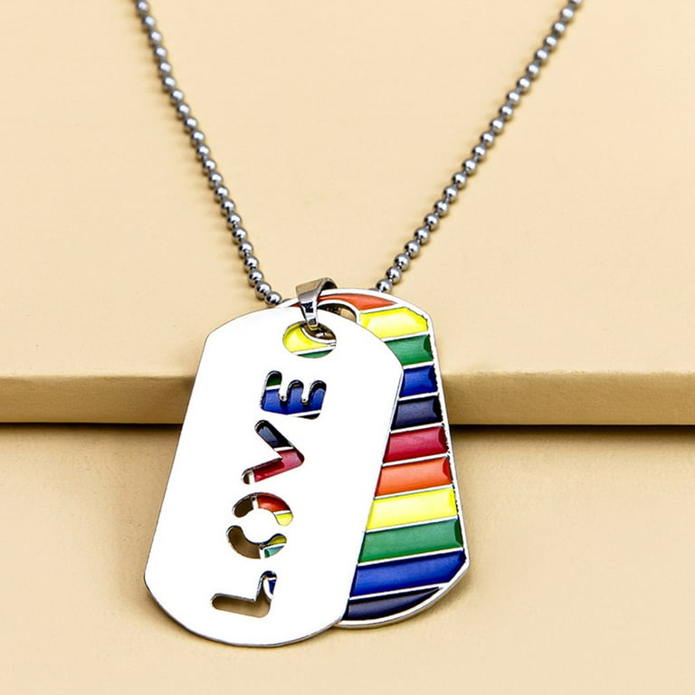 Gay Flag Rainbow Razor Blade Pendant - LGBT Gay and Lesbian Pride