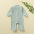 thumbnail image 6 of vdgthytj Newborn Baby Boy Girl Clothes Crewneck Long Sleeve Footies Romper Infant Button Footed Jumpsuit, 6 of 8