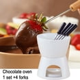 thumbnail image 4 of Walbest Ceramic Chocolate Fondue Butter Warmer Set Melt Hot Pot Bowl for Cheese Caramel High-Temperature Resistant Ceramics Even Heating Chocolate Dipping Set, 4 of 8