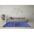 thumbnail image 3 of Ahgly Company Machine Washable Indoor Rectangle Solid Blue Modern Area Rugs, 7' x 10', 3 of 4