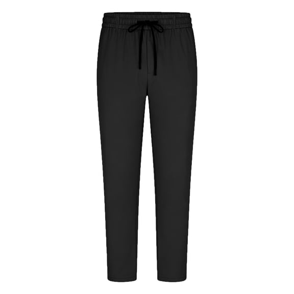 Admvng Men's Pants Elastic Waist Ice Silk Vacation Casual Everyday Trousers with Pockets