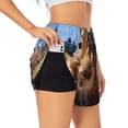 thumbnail image 2 of Haiem Close-Up Curious Squirrel Women's 2 in 1 Running Shorts - Lightweight Athletic Workout Gym Yoga Breathable Sports Shorts Liner with Phone Pockets-XX-Large, 2 of 9