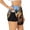 Black, variant on Close-Up Curious Squirrel Print Women's Sports Shorts with Drawstring Elastic Waistband for Running, Yoga, Fitness-XX-Large