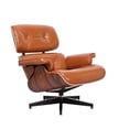 thumbnail image 6 of CRO Decor Tufted Accent Chair Leather Swivel Lounge Chair and Ottoman (Amber), 6 of 9