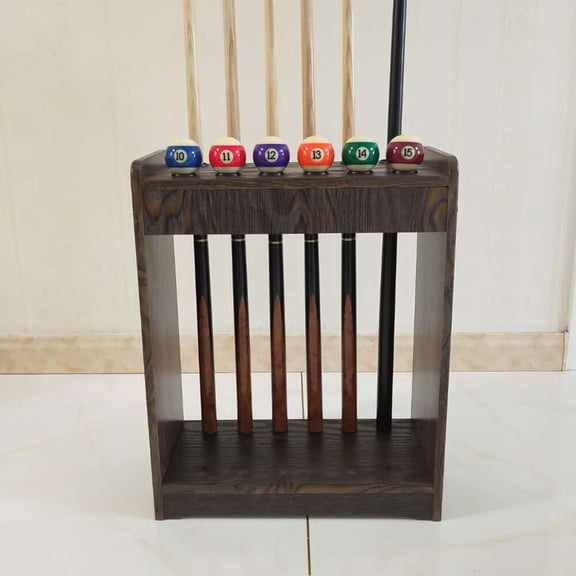 Miumaeov Pool Cue Rack Stick Holder Floor Stand Billiard Cue Rack Wood Organizer 12 Hole