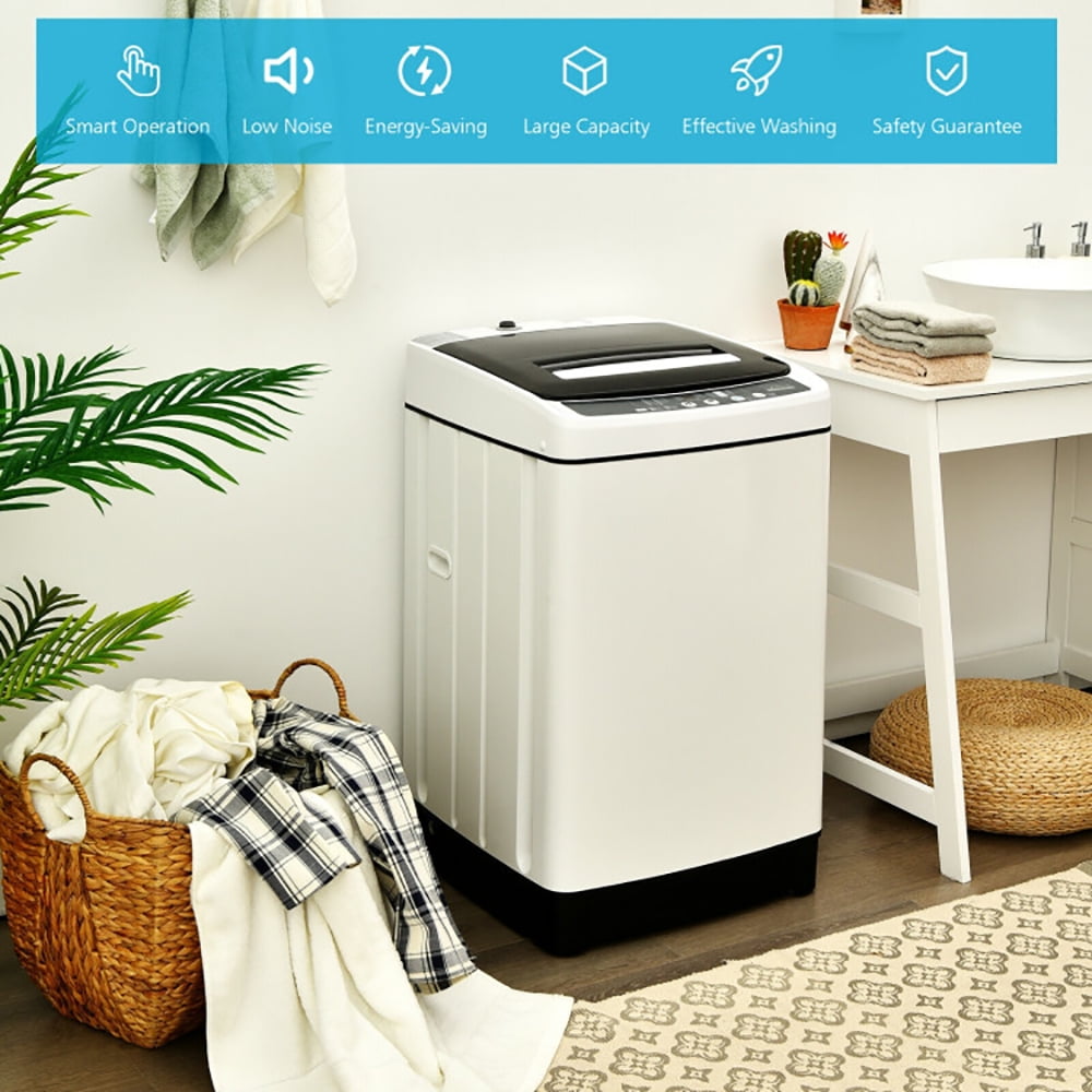 YYAo Washing Machine, Washer Machine,Full-Automatic Washing Machine 1.5 Cubic Feet 11 LBS Washer and Dryer-White