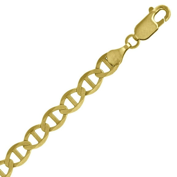Real Solid 10k Yellow Gold Solid Mariner chain 5.0mm 16" Necklace Jewelry Female Unisex
