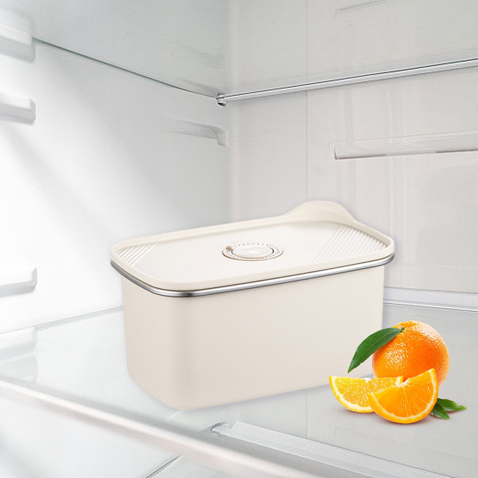 Microwaveable Stainless Steel Airtight Food Storage Container | Leak-Proof Odor-Free Lunch Box | BPA-Free 403 Steel | Stackable Bento for Meal Prep | 1 Pc | Beige | 23.5x19.1x9.6 cm