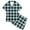 f#55Light Green182, variant on HAYIMI Kids Boys Girls Plaid Printed Short Sleeve Button Lapel Blouse Tops And Shorts Sleepwears Pajama Sets, 6-7 Years
