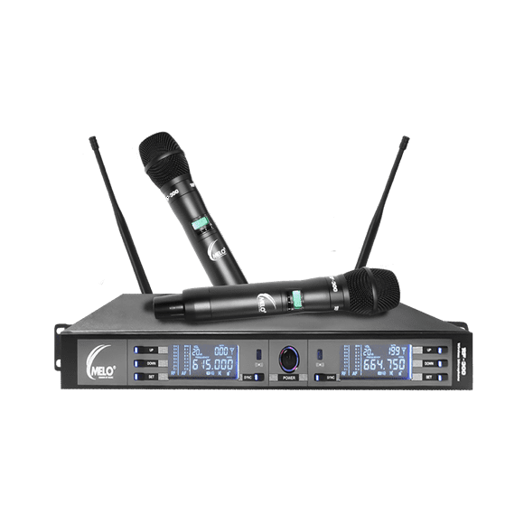 Sistema de Microfonos MELO RF-300 Negro Inalámbricos MELO RF-300