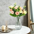 thumbnail image 5 of Artificial Rose Bouquet, 33cm Flower Bundles with 5 forks and 10 Heads for Home, Wedding, and Restaurant Decor - Yellow, 5 of 5