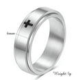 thumbnail image 2 of 6mm Black Cross Band Titanium Steel Women's Silver/Gold Spinner Ring Size 6-10, 2 of 6