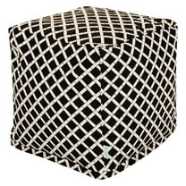 Majestic Home Goods Cube Pouf Bamboo Black