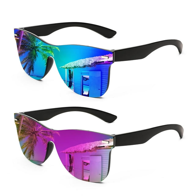 Gafas de Sol FEISEDY B4114 con Lente Espejado Trendy UV400 para Mujer y Hombre